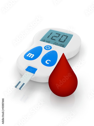 Illustration: Glucose Meter Diabetes Blood Test Glucose Meter Diabetes Blood Test