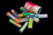 Group of different size batteries