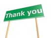 Street sign with thank you word