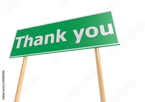 Illustration: Street sign with thank you word Street sign with thank you word