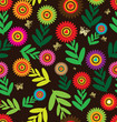 Seamless flower retro background