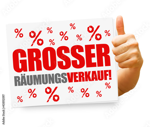 Illustration: Großer Räumungsverkauf! Button, Icon Großer Räumungsverkauf! Button, Icon