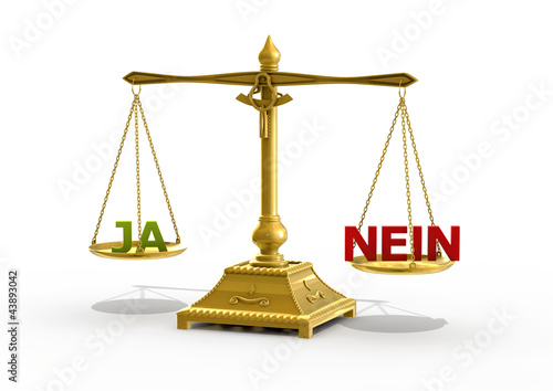 Illustration: waage1_ja_nein_01 waage1_ja_nein_01