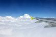 Tragfläche eines Flugzeugs während Flug