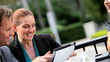 Confident City Executives Wireless Technology Outdoor