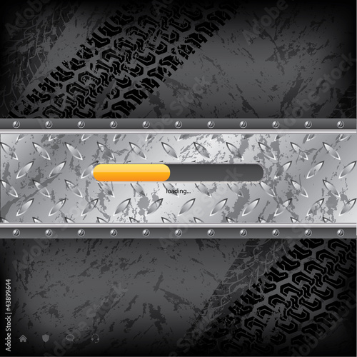 Vector: Loading industrial metallic interface Loading industrial metallic interface