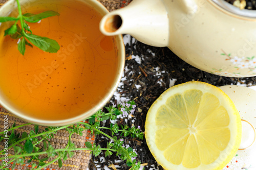Photo: Tea Set with Lemon Slice Tea Set with Lemon Slice