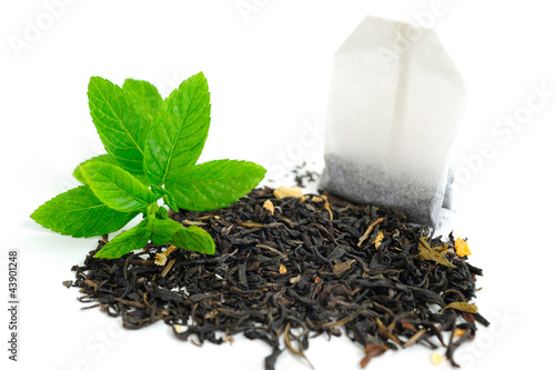 Photo: Tea Bag and Dried Tea Leaves Tea Bag and Dried Tea Leaves