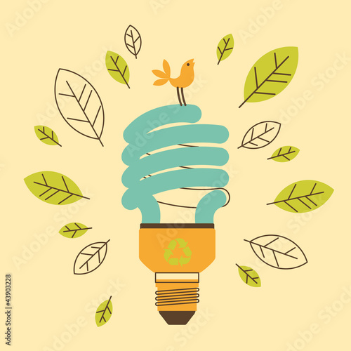 Vector: Energy saving lightbulb in cartoon style Energy saving lightbulb in cartoon style
