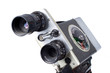 Retro Movie Camera isolated on the white