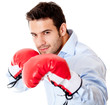 Business man ready to fight