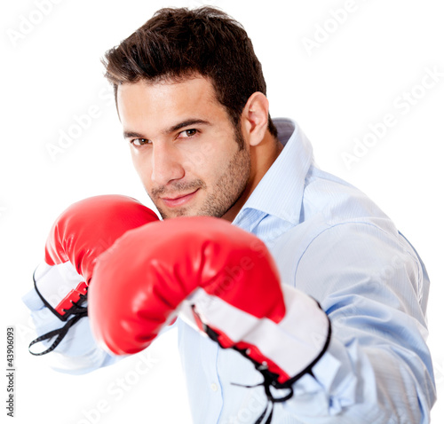 Photo: Business man ready to fight Business man ready to fight