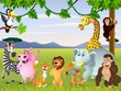 Funny safari animal cartoon