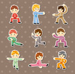 cartoon chinese Kung fu stickers