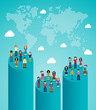 Social network people global growth