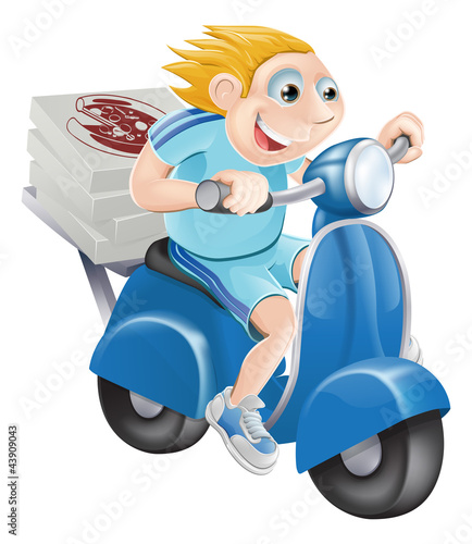 Vector: Fast pizza delivery man Fast pizza delivery man
