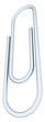 Steel paper clip isolated on white background.