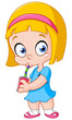 Vector: Girl drinking from a can Girl drinking from a can