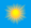Shining sun on blue sky
