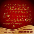 Vettoriale: Gold vector calligraphic font set Gold vector calligraphic font set