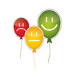 Positive, neutrale, negative Bewertung auf Ballons