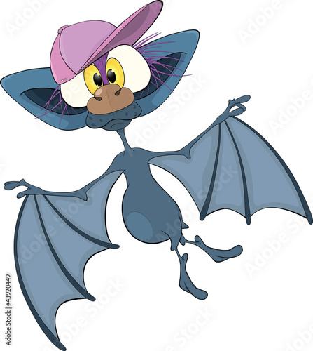 Ilustração vetorial : Little cheerful bat.Cartoon Little cheerful bat.Cartoon