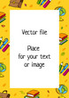 School frame. Vector template