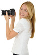 Junge Frau mit Digitalkamera