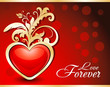 abstract glossy heart with floral