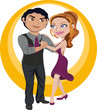 Joven pareja bailando