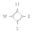 Windrose Metall, silber