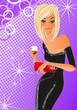 Vektor: a girl at a party a girl at a party