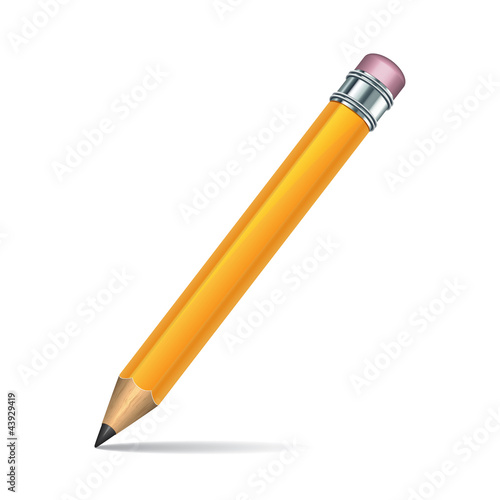 Vektor: yellow pencil isolated on white background yellow pencil isolated on white background