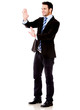 Business man moving something