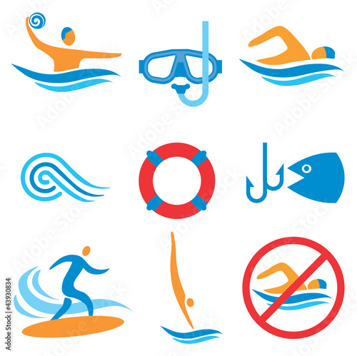 Vector: Water sport icons Water sport icons