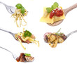 Different food on Forks