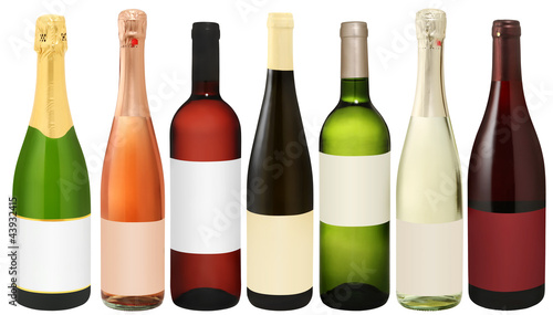 Photo: 7x wein & sekt incl. clipping path 7x wein & sekt incl. clipping path