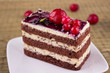 Cream Cherry Cake on the Table