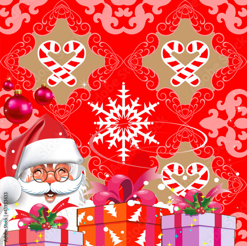 Vektor: Christmas. Santa Claus with gifts. Christmas. Santa Claus with gifts.