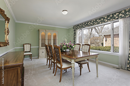 Photo: Dining room with lime green walls Dining room with lime green walls