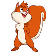 Cute cartoon squirrel in playful mood