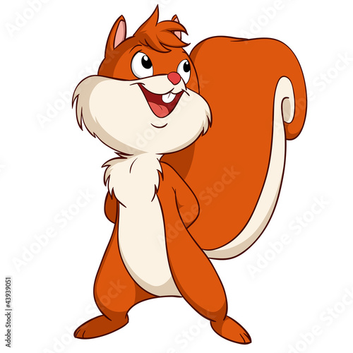 Vector: Cute cartoon squirrel in playful mood Cute cartoon squirrel in playful mood