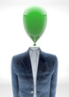 Business man with balloon head - burnout -