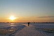 Photo: Ice skating at sunset in the Netherlands in winter Ice skating at sunset in the Netherlands in winter