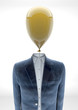 Business man with balloon head - burnout -