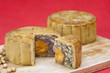 Moon cake with red background
