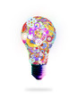 light bulb design by cogs and gears