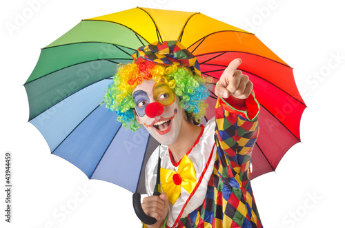 Foto: Funny clown on the white Funny clown on the white