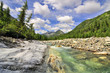 Photo: Mountain River and monolithic stone beach Mountain River and monolithic stone beach