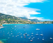 view of luxury resort and bay, french riviera
